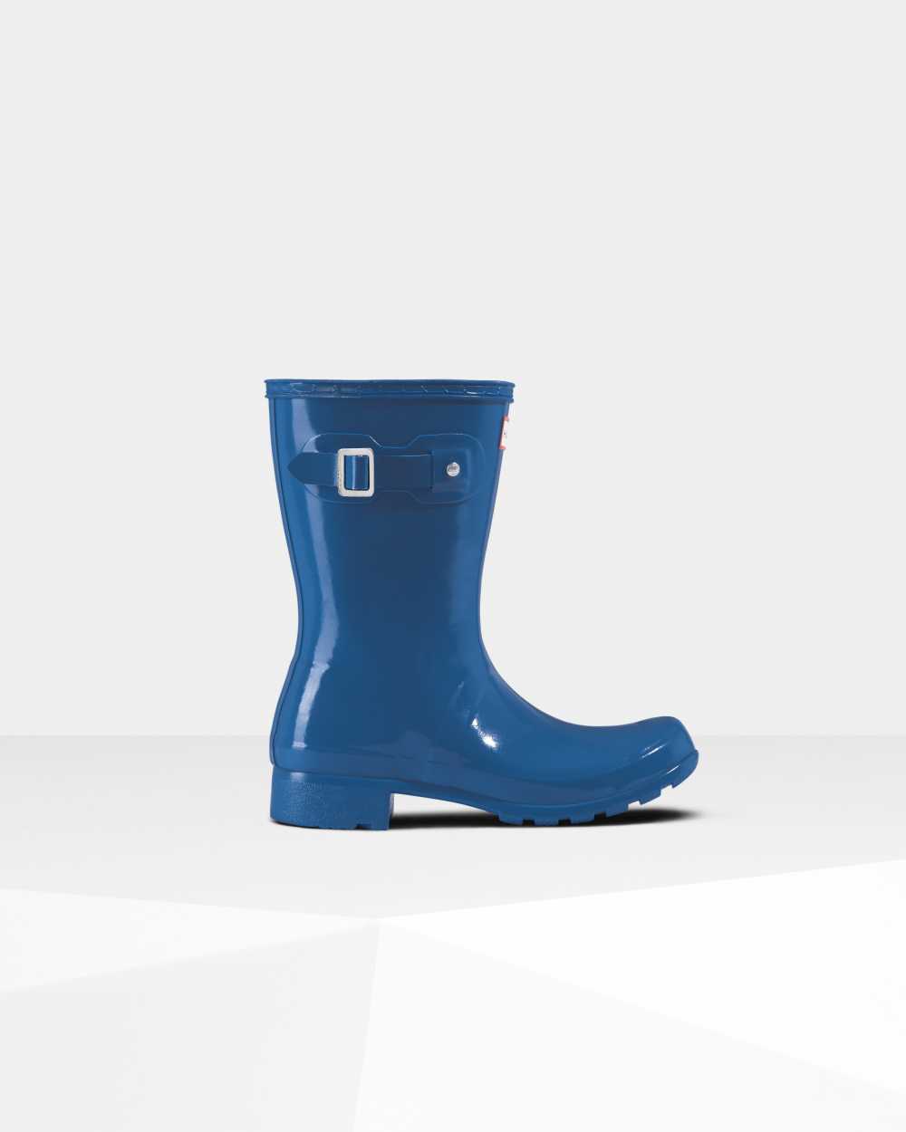 Hunter Original Tour Foldable Gloss Short Mid-Calf Women's Rain Boots NZ-70500L Blue